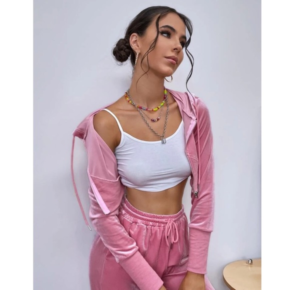 Velvet Hoodie and Pants Tracksuit 💕 - Picture 4 of 7